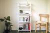 North Orange Folding Wooden Folding 4 Open Shelf Rack, Shelf, Tiers, White,