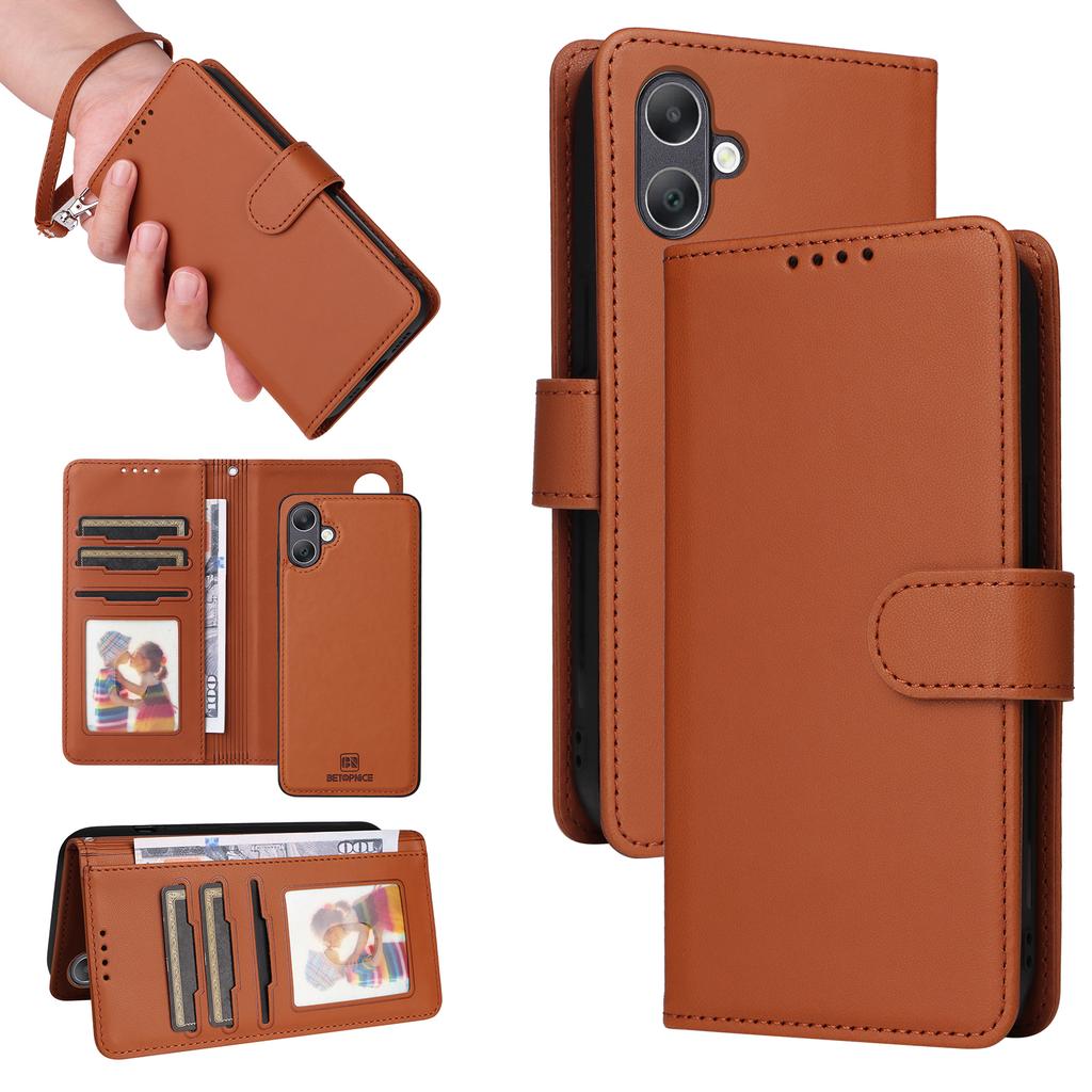 For Samsung Galaxy A06 4G Magnetic Case BETOPNICE Detachable PU Leather Phone Cover with Strap