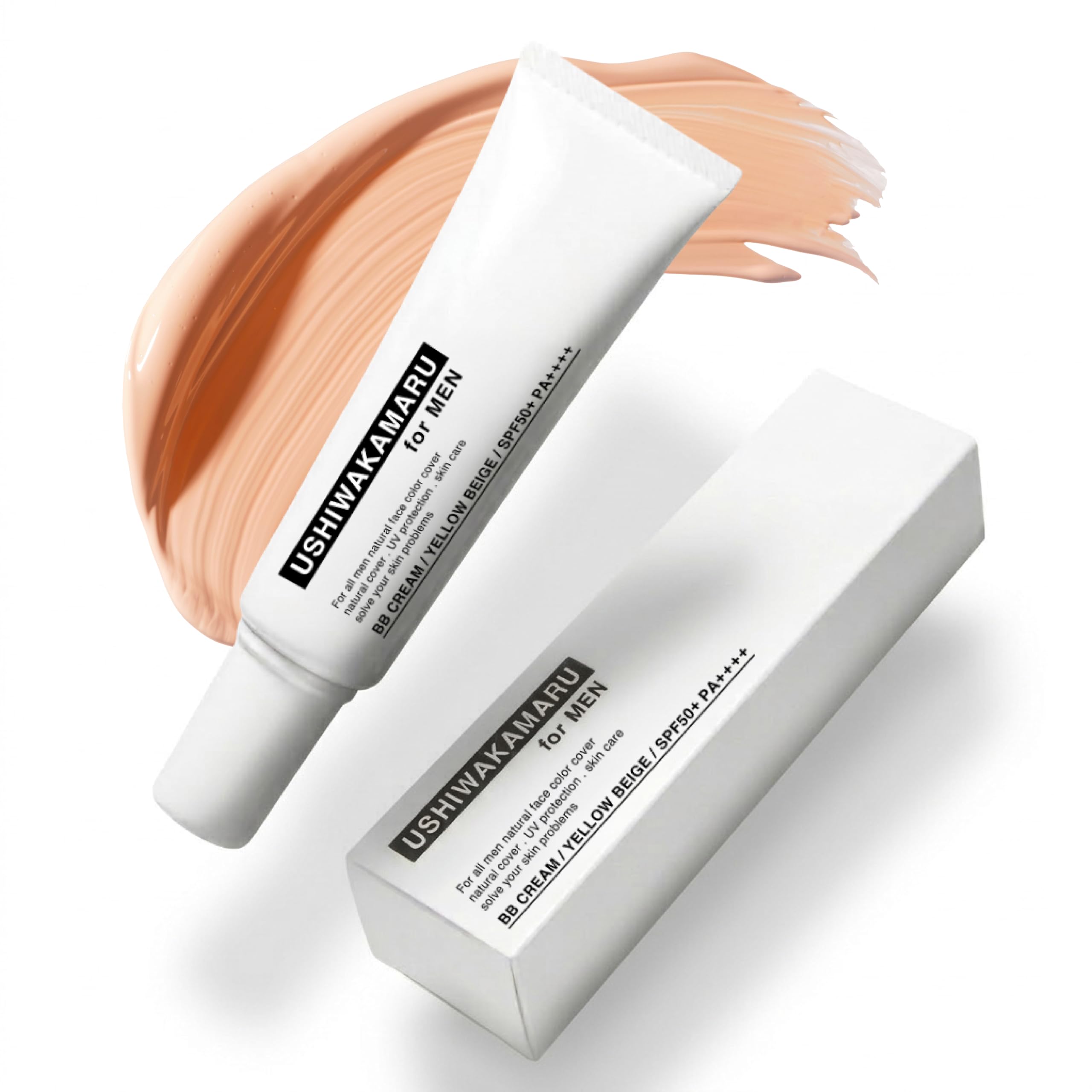 

USHIWAKAMARU Men s BB Cream, Yellow Beige. Sunscreen, foundation, concealer. Covers stubble, pores, and acne scars. Brightens skin tone. UV