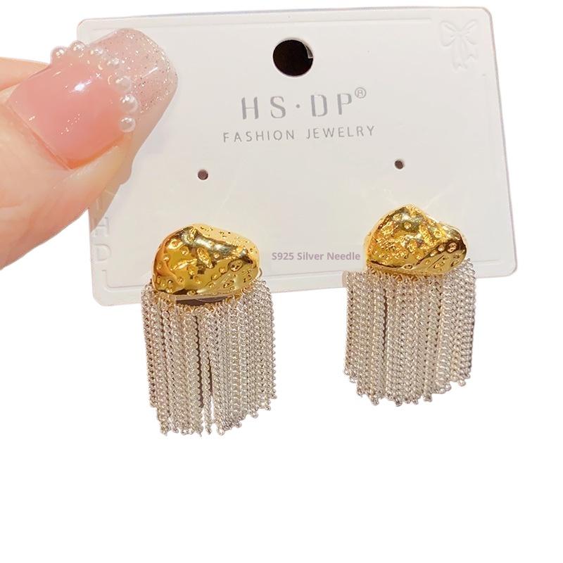 French Luxury Silver White Tassel Earrings Fashion Women Silver Needle Earring 2026 New Aretes De Oro Real 14 Kilates De Mujer