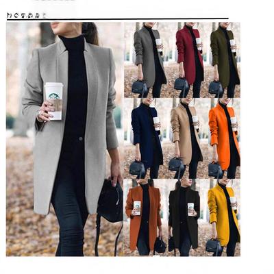 2025 Europäischer & Amerikanischer Modischer Uni-Farben Stehkragen Wollmantel - Herbst/Winter Kollektion