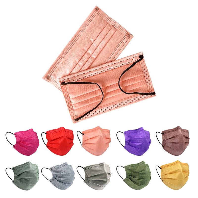 50 stk 3/4 lags maske ansiktsmasker smelteblåst stoff engangs sikkerhet støvbeskyttende masker voksne ikke-vevd øreløkke masque