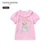 Teenie Weenie Kids Baby Girl Sweet Lace Collar Short Sleeve T-Shirt