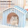 Winter Pluche Bed Katten Strepen Huisdier Huis Warm Comfortabel Hondenkussen Afneembaar met Pluche Dik Huisdier Huis Veiligheid Kat Accessoires