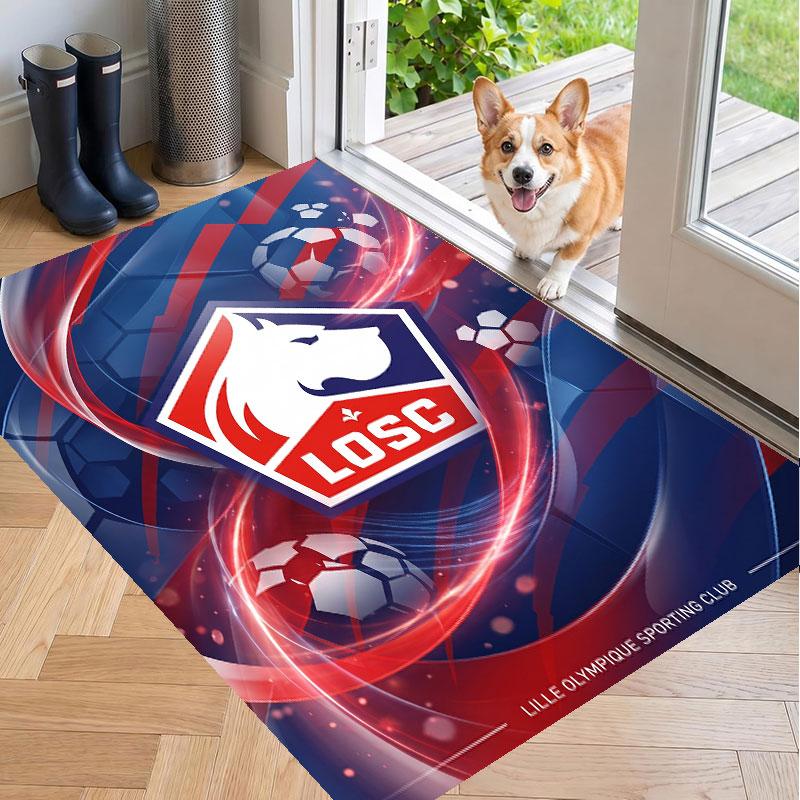 Soft Floor Carpet LOSC Lille FC Pattern Area Rug Decorative Mat For Home Room Decoration