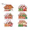 DIY Christmas Party Supplies 24/36Pcs Gingerbread House Ornaments, Wooden Xmas Tree Decor with Rope, Hanging Decorations Ornaments for Holiday