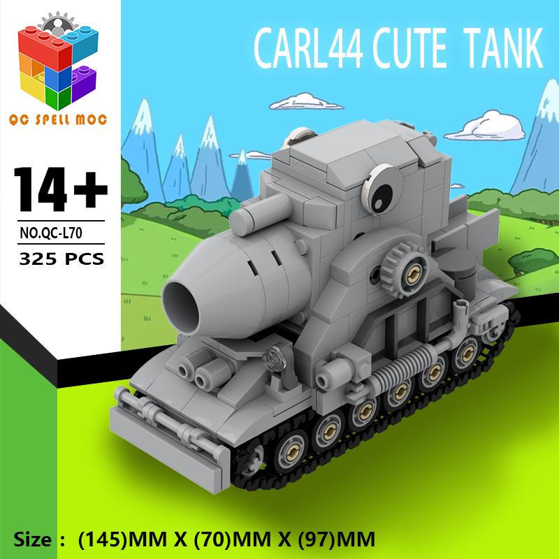 Seven color creative building blocks MOC World War II KV44 German P1000 Demon Cruiser Tank War Assembled Building Blocks