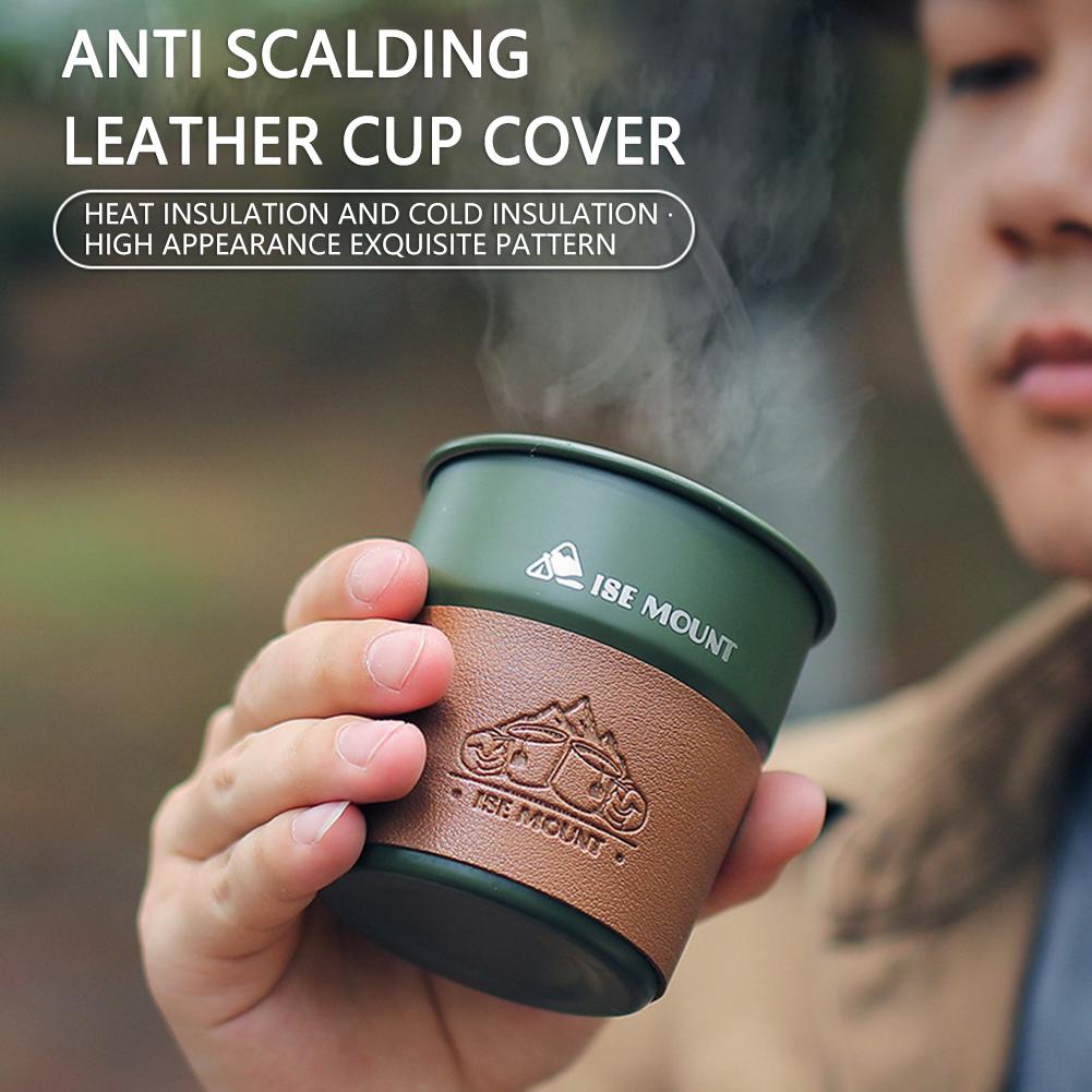 Stainless Camping Cup 300ml/350ml Picnic Coffee Tea Wine Cup With Cup Cover Outdoor Stackable Lightweight Camping Tableware