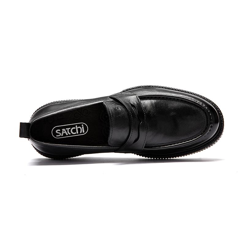 [Top layer cowhide] One foot loafers Cool and stylish thick soled casual leather shoes Business commuting men's shoes