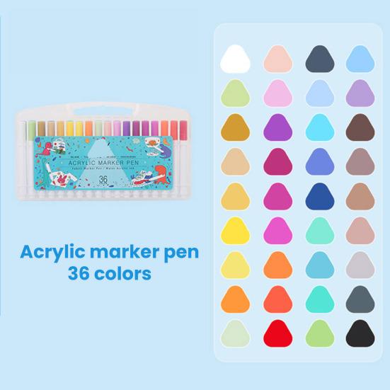 Acrylic Marker Pen Set Colored Marker Pens with Color-coded Caps Non-toxic Artists Students Markers for Drawing Writing School