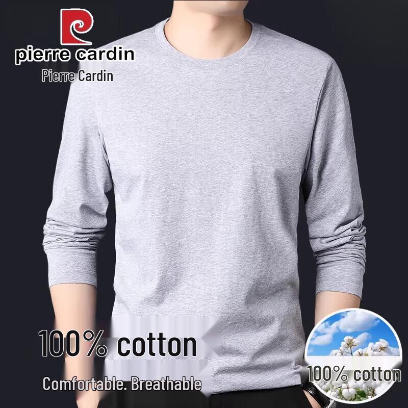Pierre Cardin Men's Long-Sleeve Cotton T-Shirt