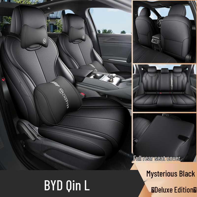 BYD Qin L D-MI Special Perforated Leather Full Surround Seat Cover - Breathable, All-Season Universal Cushion.