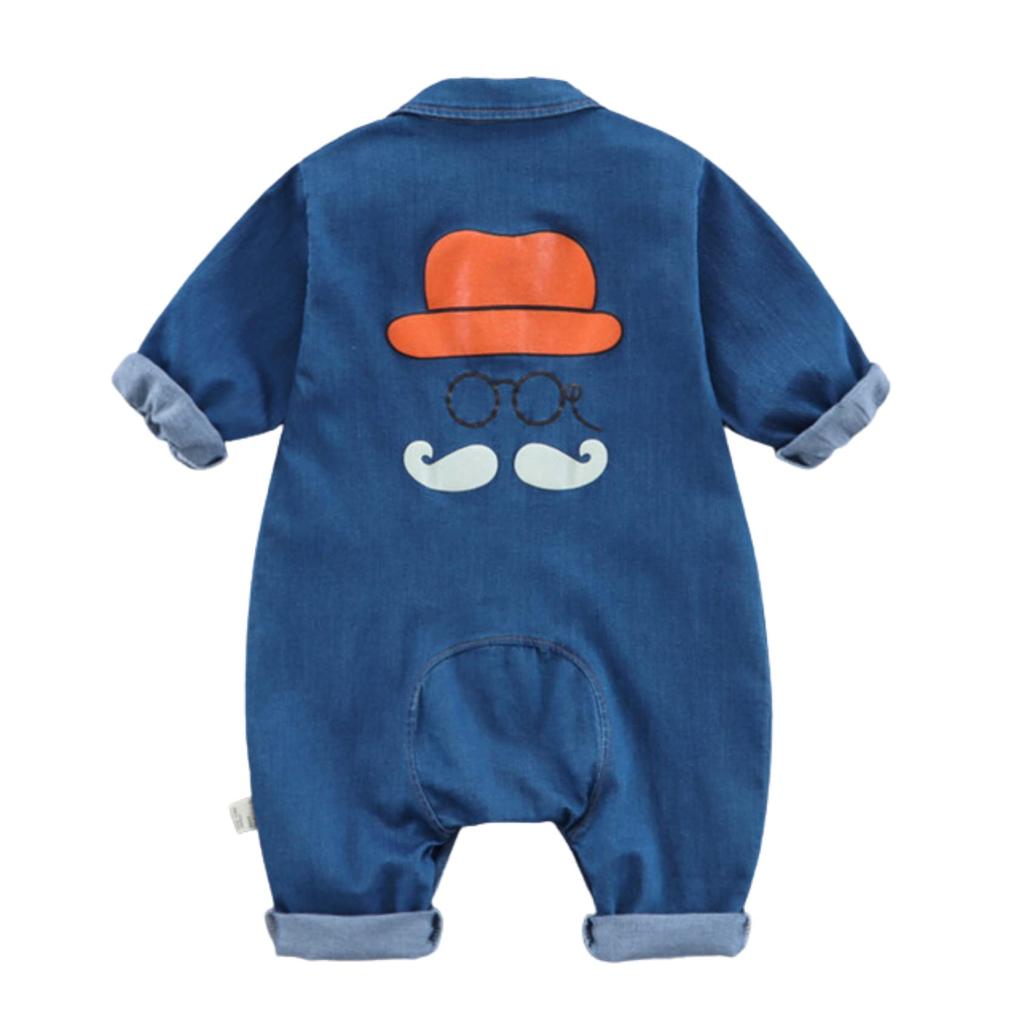 Bow Beard Korean Baby 100cm [EnDast] Rompers, Denim, Overalls, Tie, Illustration, Children's Clothing, Fashionable, Infant, Kids, Clothes, 70cm, 80cm,