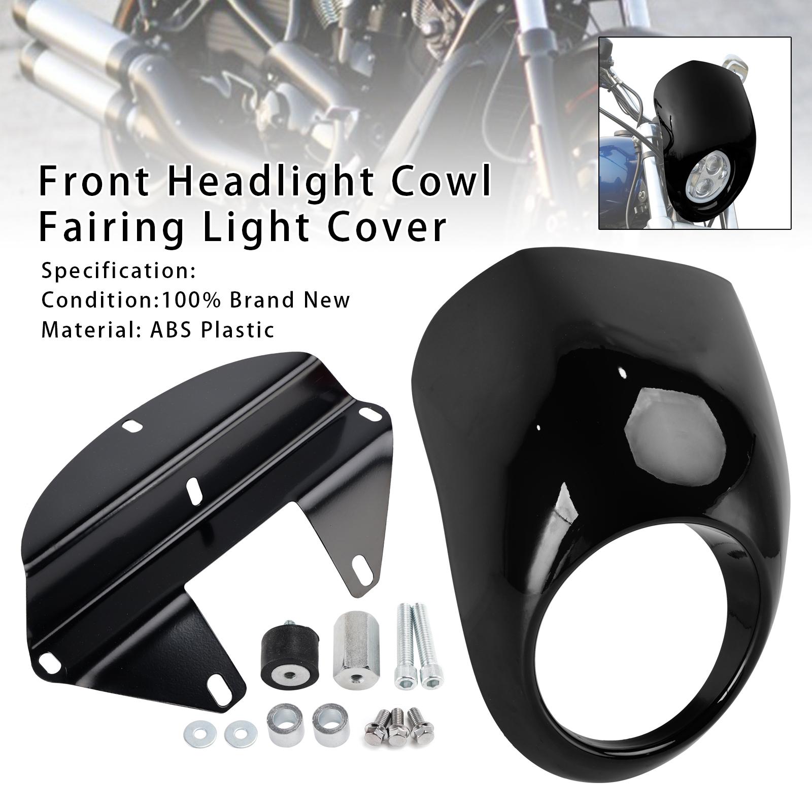 

Headlight Fairing Light Cover For Sportster Dyna XL 883 1200 FX 1973-up Black