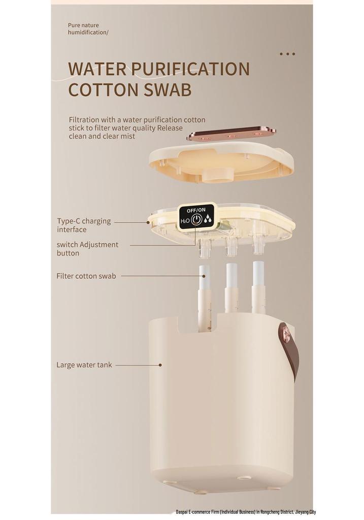 Dual Mist Air Humidifier for Home - New Stylish Design, Ideal Gift, Room Water Replenishment