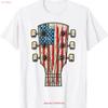 American Flag Guitar 4th of July Guitarist USA Country Music T Shirt Vintage Washed Stylish Comfortable Breathable Soft Graphic