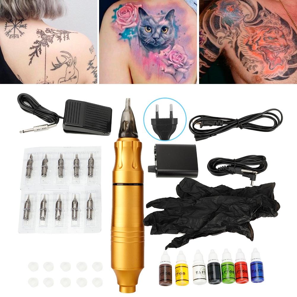 Tattoo Pen Tool Kit Tattoo Machine Liner Shader Ink Tattoo Needle Accessories Set (Gold )
