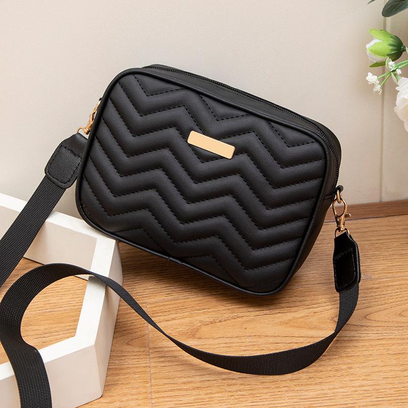 LIS Classic Wave Embroidered Small Square Bag Women's Bag Simple and Fashionable Versatile Messenger Mobile Phone Bag