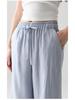 Women's Pure Linen Wide-Leg Pants - White, Summer Style, Loose Fit, High-End, Relaxed Feel