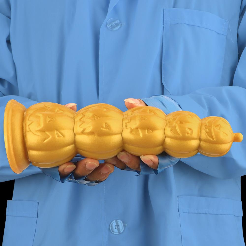 Huge Gold Silicone Anal Plug Threaded Dildo Realistic Big Dick Sex Toy for Men Fisting