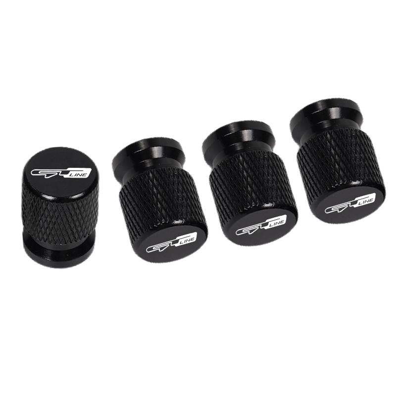 AANC1 4pcs Car CNC Aluminum Tire Valve Air Port Stem Cover Caps For Kia GT Line Sportage Ceed Picanto K5 K3 Stonic Accessories