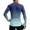 Maillot de Ciclismo de Manga Larga para Hombre Transpirable de Secado Rápido Estampado Degradado Pulóver con Media Cremallera para Deportes al Aire Libre y Fitness