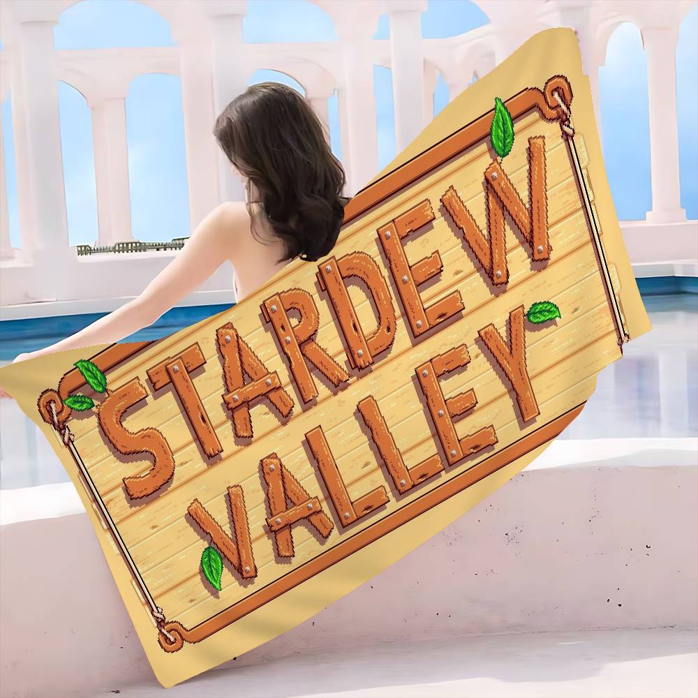 

S-Stardew V-Valley Bath Towel Microfiber Soft Water Absorbing Breathable For Girl Kids Decorative Cartoon Beach Towel W40*H60(CM)