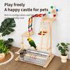 Solid Wood Parrot Play Stand: Handcrafted Bird Playground and Training Platform for Floor Use