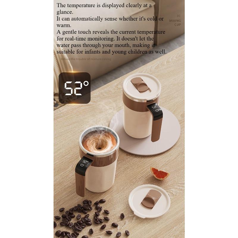 1 buc. afișaj digital inteligent forță magnetică automată oțel inoxidabil 316 cană portabilă pentru amestecat cafeaua