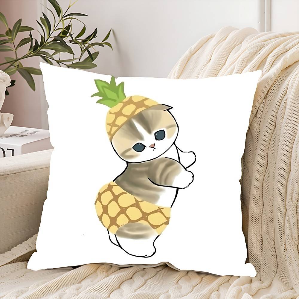 Hand Drawn Cute Cat Pillow Case Elegant Couple Home Living Room Bedroom Decorative Rectangle Pillowcase Sofa Cushion Cover