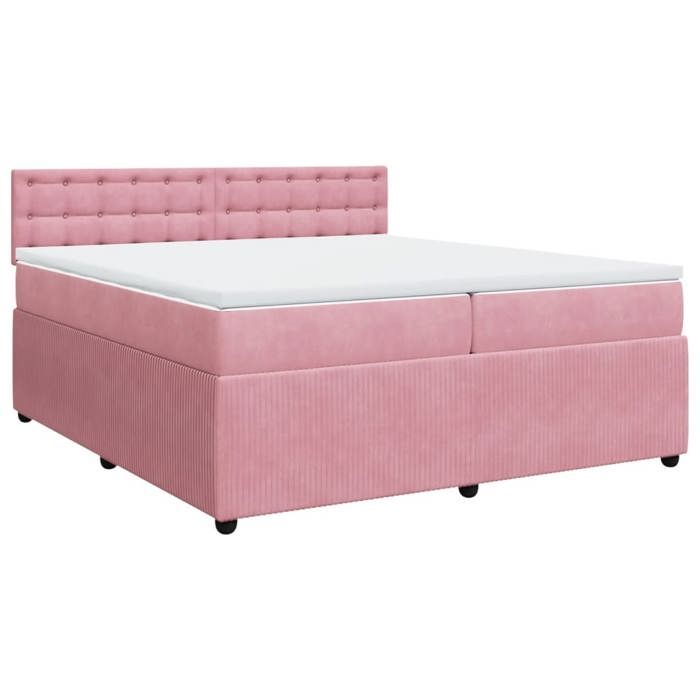 VidaXL Bed Slat Base with Mattress Pink 200x200 Cm Velvet 3287847