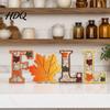 Wooden Fall Signs for Home 4Pcs/Set Tabletop Signs Autumn Maple Leaf Letter Decorations Thanksgiving Gifts