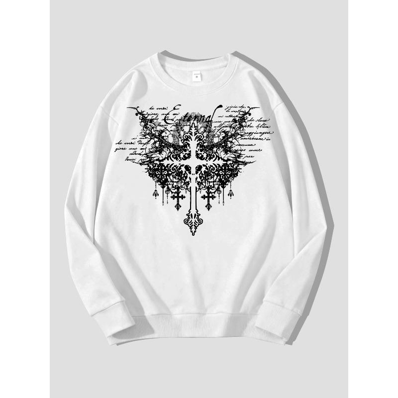 Y2K Gothic Style Print Casual Sweatshirt
