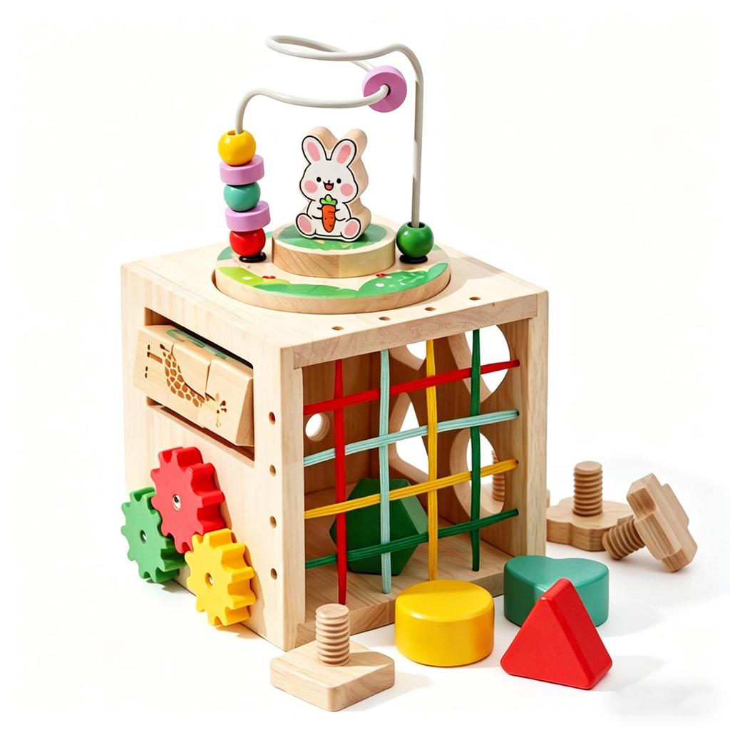Multifunctional Bead Maze & Pegboard Educational Toy for Shape Recognition & Grip Training