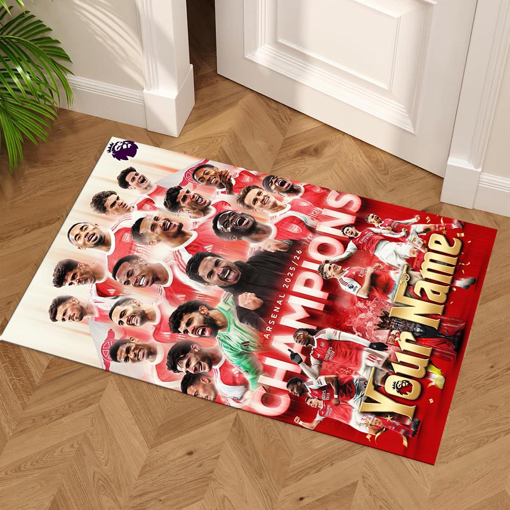 Arsenal Football Player Customizable Name Floor Mat Design for Study room Dormitory Foyer Outdoor Antislip Carpet Decorate Offices Spiritual Gift