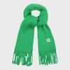 [UNISEX] Flower Dot Embroidered Bold Scarf_Green