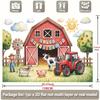 Party Backdrop Red Farm Flat Barn Tractor Animals Farmer Rustic Scene Celebration Photo Booth Front Door Decor