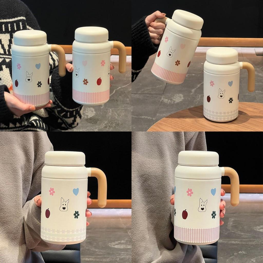 Cute Dog Ins Style Insulated Water Bottle With Handle For Office And Home Use