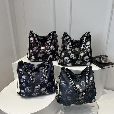 Neue Canvas-Tasche Große Kapazität Schultertasche Skelett Koreanische lässige Tragetasche Großhandel Arbeits-Pendeltasche