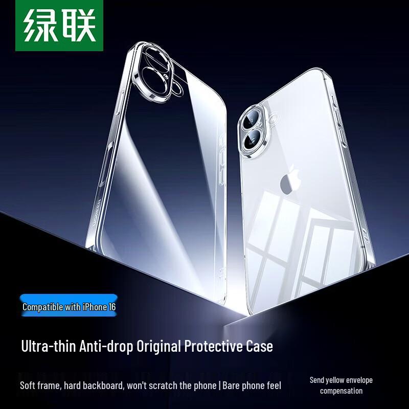UGREEN iPhone 16 Clear Shockproof Case with Lens Protection
