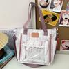 New new Chinese large-capacity messenger bag, ink painting, national style, retro shoulder tote bag, transparent pain bag for students in class