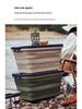 Outdoor Folding Picnic Basket with Wooden Lid - Multifunctional Storage Box for Camping or Car Use