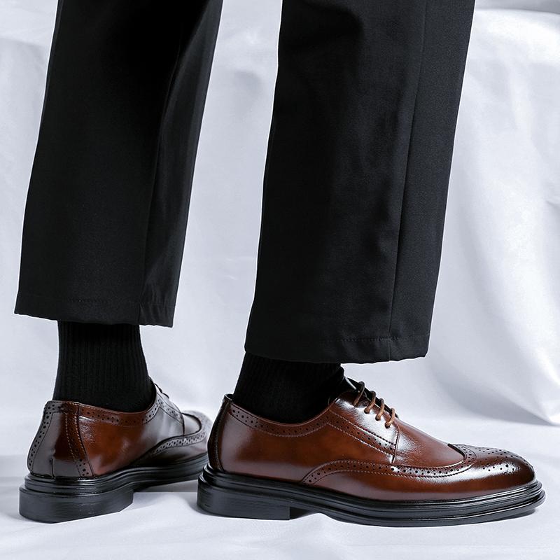 Módní pánské společenské boty na šněrování Módní společenské pánské boty Klasické kožené pánské oblekové boty Módní brogue společenské boty Pánské Oxfords