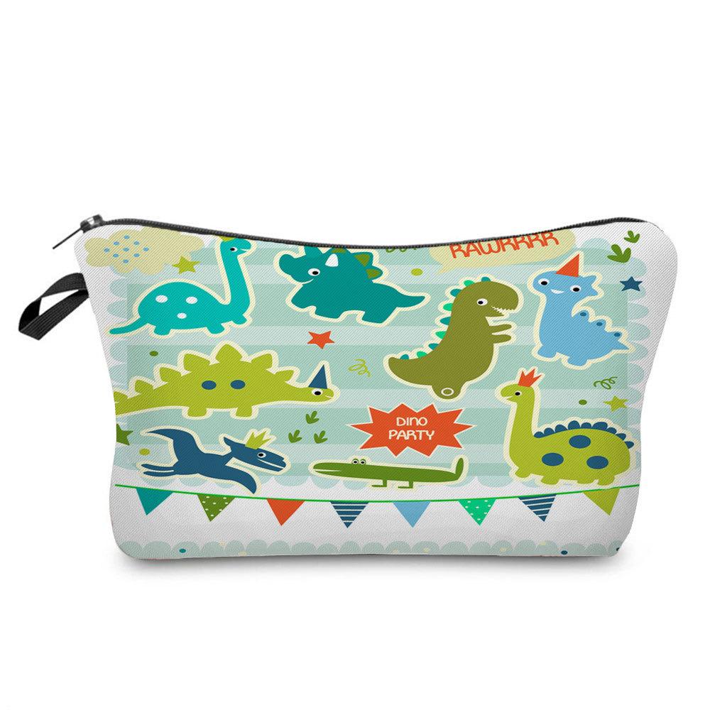 Women Dinosaur Print Cosmetic Bag Toiletries Organize Travel Storage Case