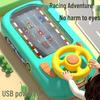 Cross-Border Racing Adventure: Electric Steering Wheel & Sound Desktop Car Game for Kids