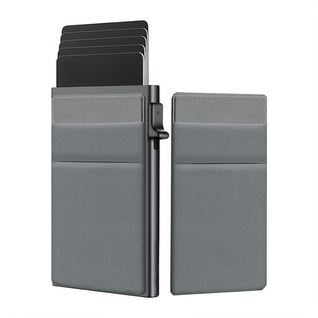 Men's RFID Aluminum Card Holder: In-Stock, Side-Push Design