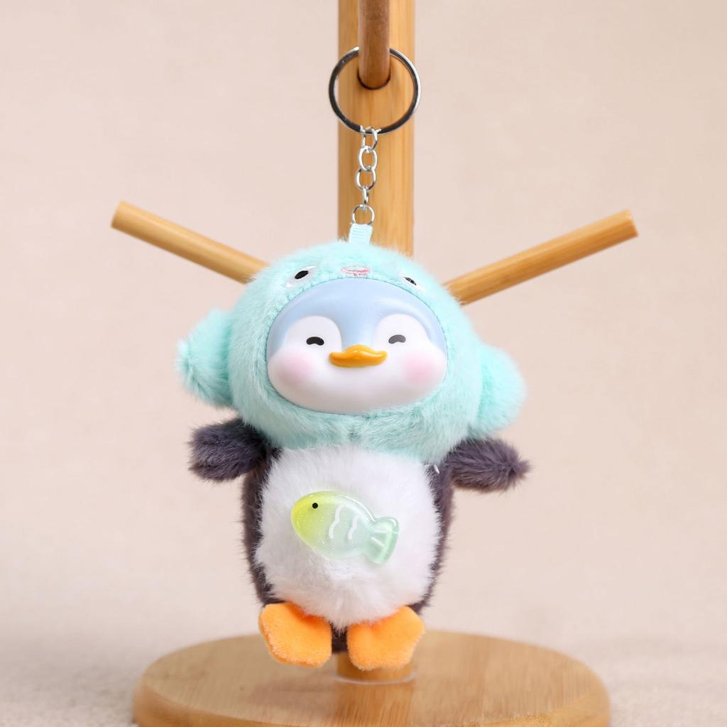 Cute Plush Toy Keychain Vinyl Penguin Pendant Creative Animal Stuffed Doll Cartoon Backpack Birthday Gifts