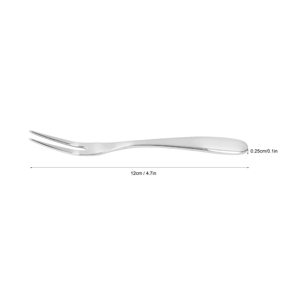 5Pcs Solid Snack Fork Rustless Steel Fruit Fork Handheld Seafood Fork Kitchen Use