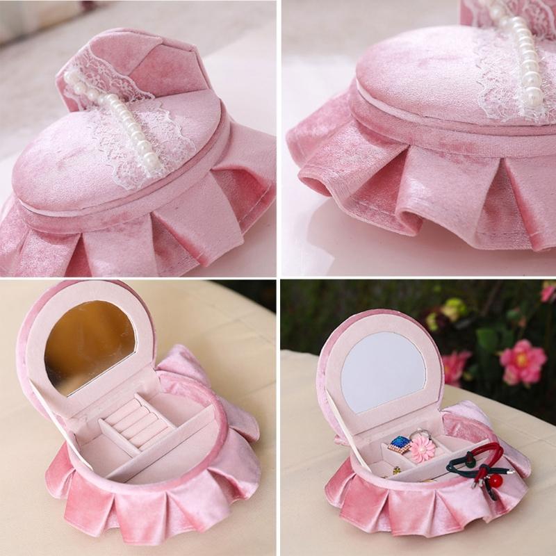 Openable Pink Furniture Jewelry Box Earrings Bracelet Ring Necklace Display Storage Cases Mini Armchair for Dollhouse