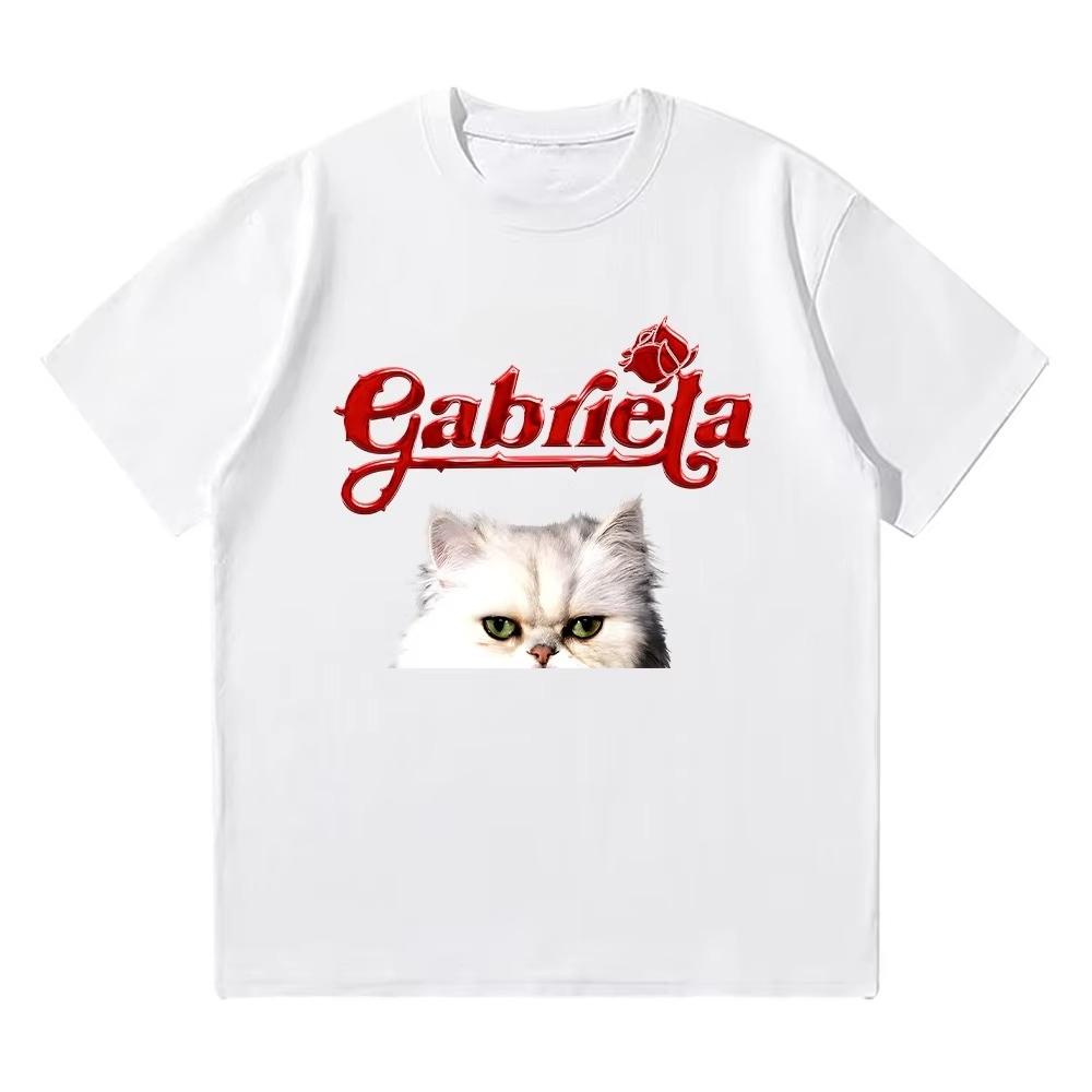 

Gabriela 2025 New T Shirt Cotton Hip Hop Short Sleeve Kpop Women Men Comfortable Tees T-shirts Autumn and winter innerwear S